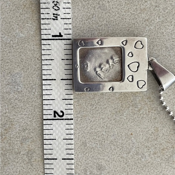 .925 Sterling Silver Photo Frame Pendant and Chain-Made in Italy - Picture 6 of 12